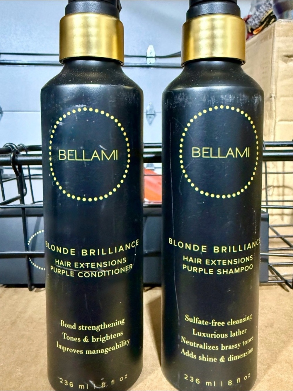 BELLAMI Blonde Brilliance Purple Shampoo & Conditioner - Black and Gold